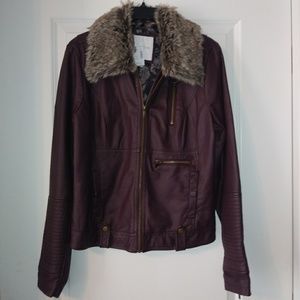 Maurices's Plum Faux Leather Jacket L NEW!